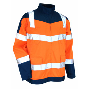 Zweifarbige Notfall-Jacke mit hoher Sichtbarkeit Neon-Orange - LMA