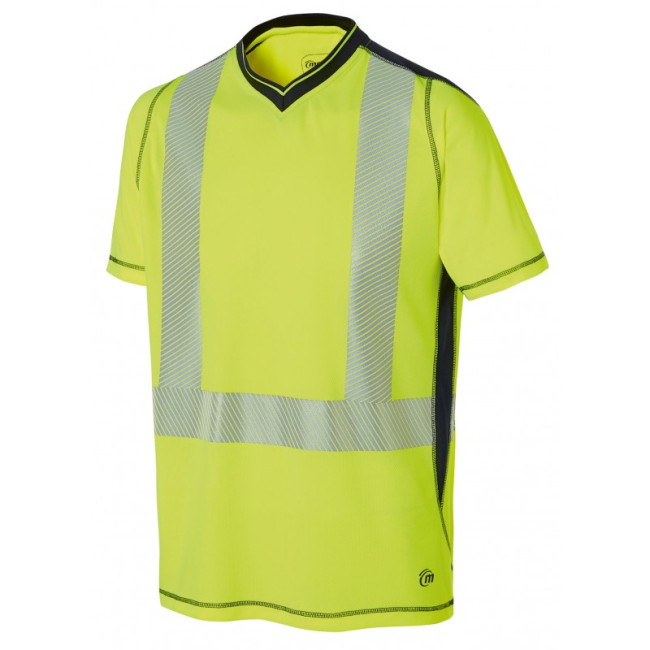T-SHIRT KR HV LUK-LIGHT ŻÓŁTY/MARINE - MOLINEL