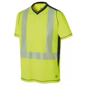T-SHIRT MC HV LUK-LIGHT JAUNE/MARIN - MOLINEL