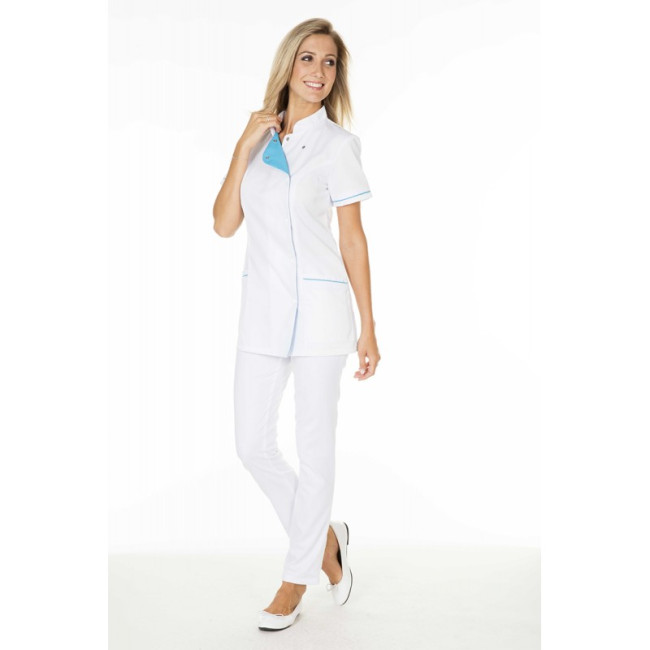 TUNIQUE FEMME JULIE MANCHES COURTES PC JULIE BLANC/AZUR - HASSON