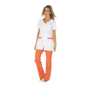 TUNIQUE FEMME VALENTINE MANCHES COURTES PC VALENTINE BLANC/CORAIL - HASSON