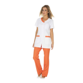 TUNIQUE FEMME VALENTINE MANCHES COURTES PC VALENTINE BLANC/CORAIL - HASSON