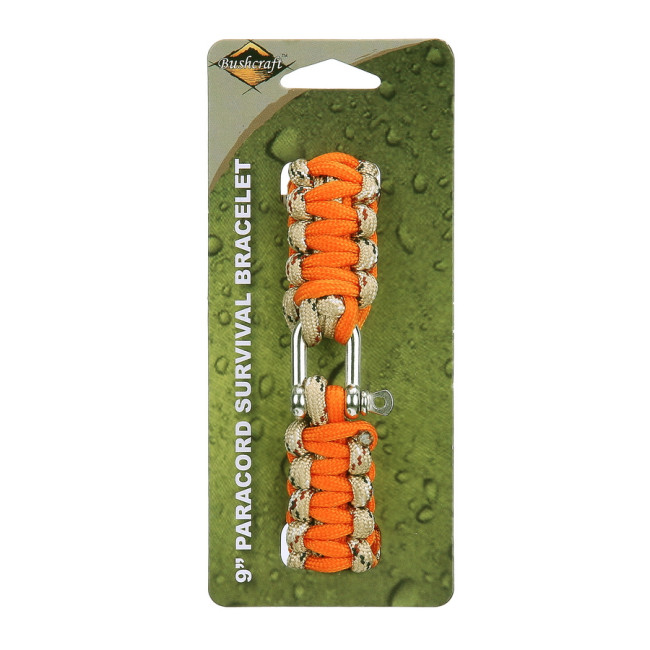 Paracord iron buckle 9 inch orange CM074OR - BCB