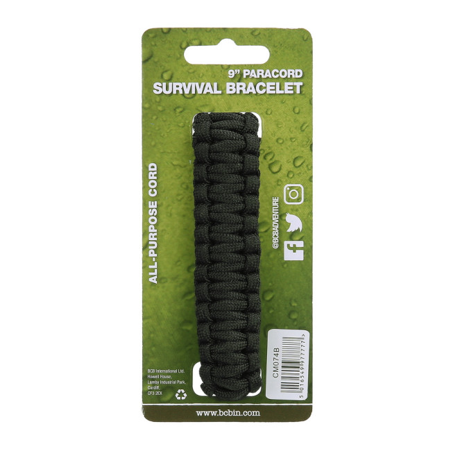 Paracord iron buckle 9 inch black CM074B - BCB