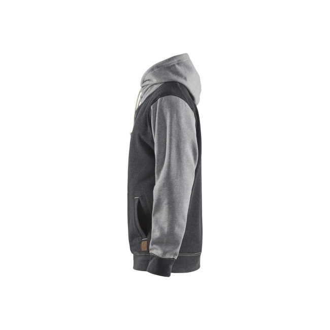 Sweat à capuche Noir/Gris chiné  - Blaklader