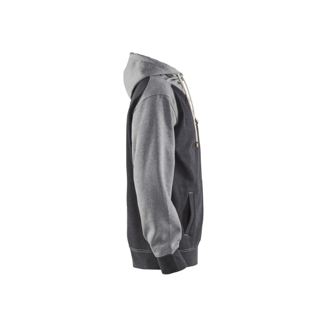 Sweat à capuche Noir/Gris chiné