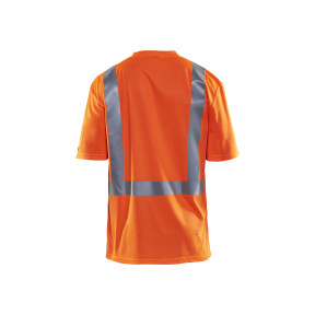 T-Shirt wysokiej widoczności dekolt V anty-UV anty-zapach Pomarańczowy fluo - Blaklader