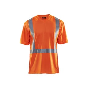 T-Shirt haute visibilité col V anti-UV anti-odeur Orange fluo - Blaklader