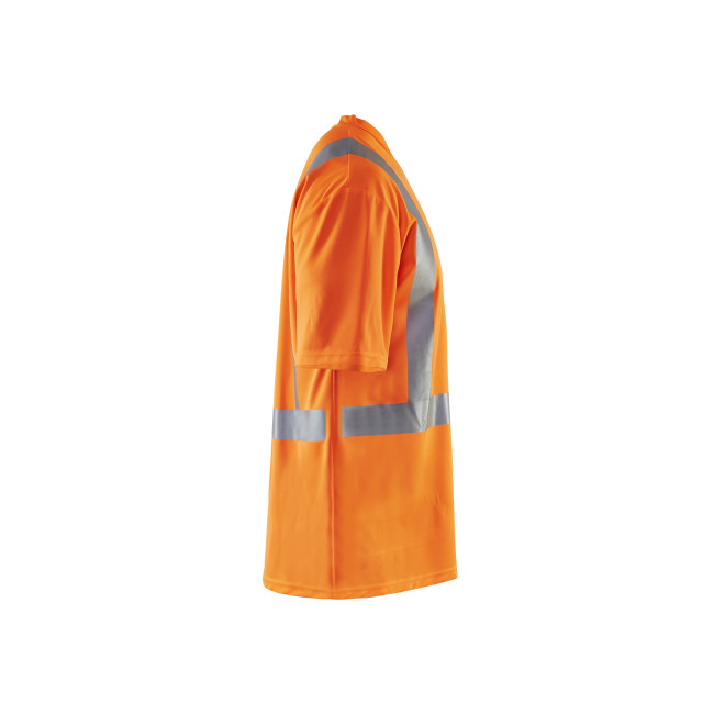 Hoge zichtbaarheid T-shirt V-hals anti-UV anti-geur Fluor oranje - Blaklader
