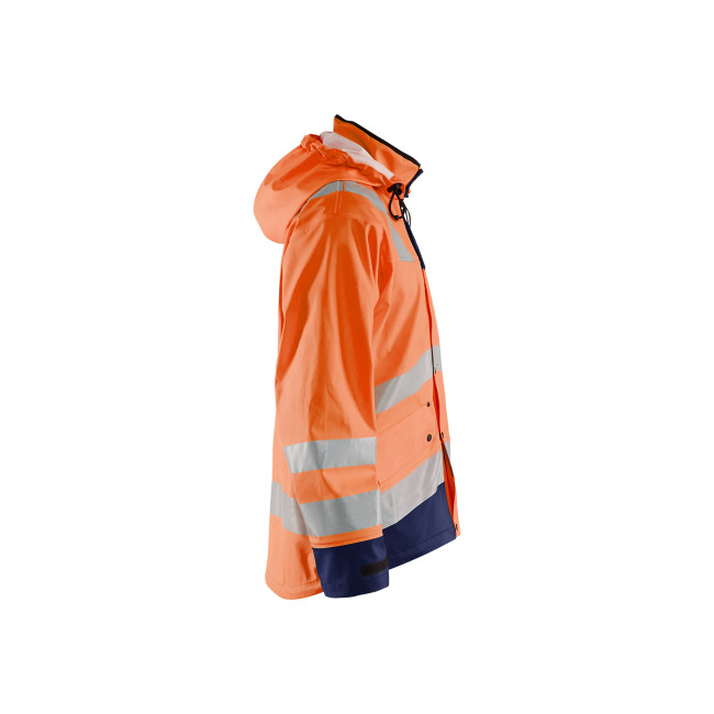 Warnschutz-Regenjacke Klasse 3 Fluoreszierend Orange/Marine - Blaklader