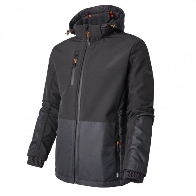 KURTKA SOFTSHELL PUCHOWA HYBRID CZARNA - MOLINEL