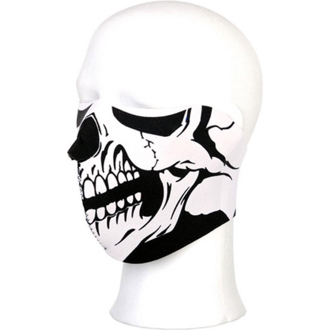 Biker mask half face white skull - 101 INC