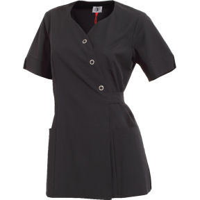 TUNIQUE FEMME PEPITA ANTI-TACHES MC CPLYCRA PEPITA NOIR - HASSON