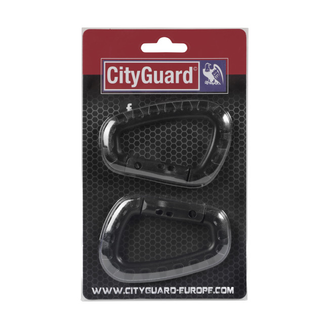 Lot de 2 mousquetons noir - City Guard