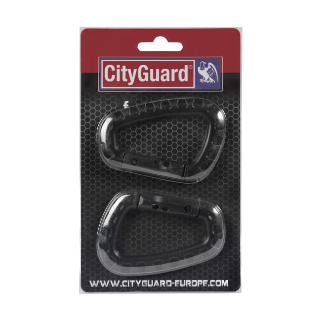 Lot de 2 mousquetons noir - City Guard