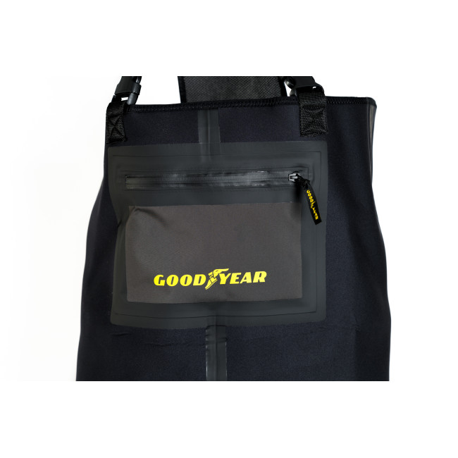 Waders Néoprène Noir 4mm + renfort genoux Cordura + bottes PVC - GoodYear