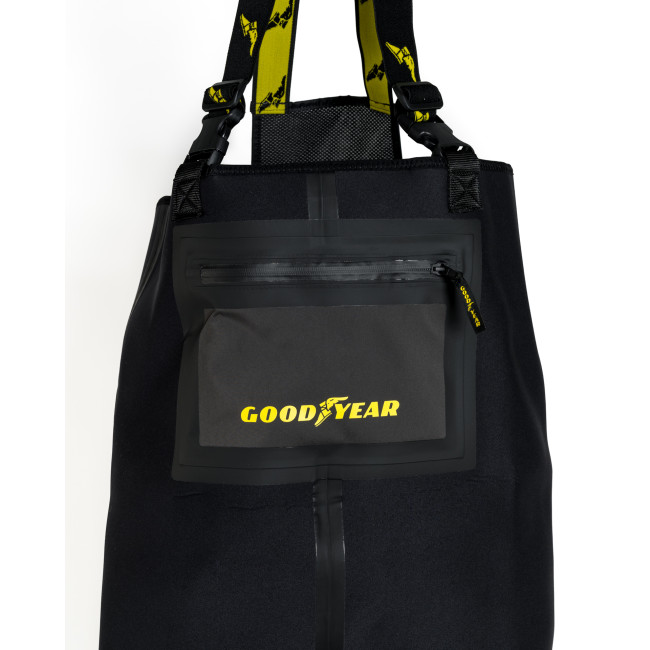 Waders Néoprène Noir 4mm + renfort genoux Cordura + bottes PVC - GoodYear