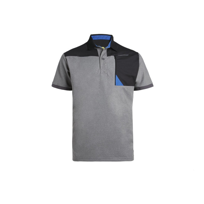 ARBEITS-POLOSHIRT HORTEN SCHWARZ / GRAU MELIERT - NORTH WAYS