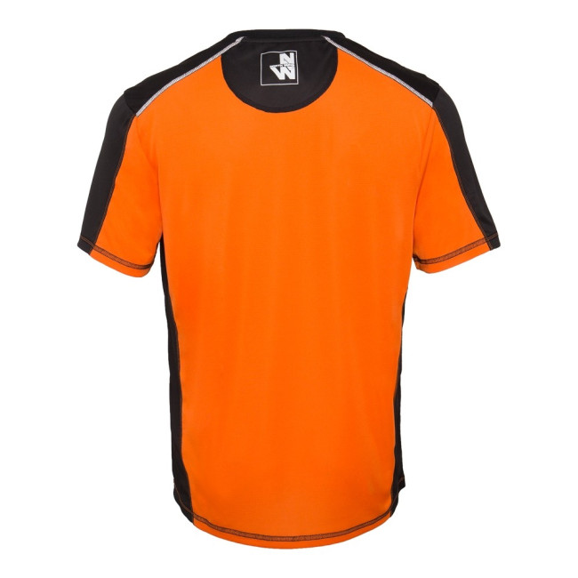 KURZARM-ARBEITS-T-SHIRT HALLEY ORANGE / SCHWARZ - NORTH WAYS