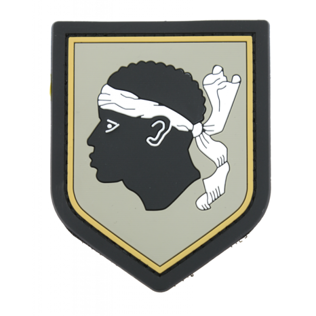 Trousse Cuir Patch &eacute;cusson Corse Corsica Embl&egrave;me Coton Blanc Patch