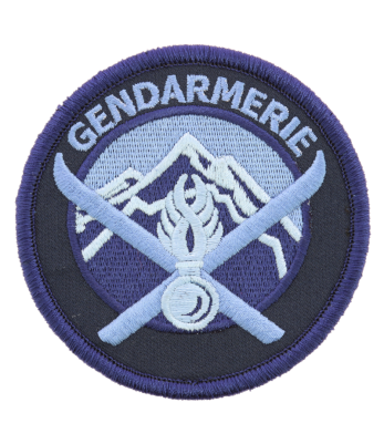 Ecusson SUR VELCRO Gendarmerie HAUTE MONTAGNE basse visibilité Bleu