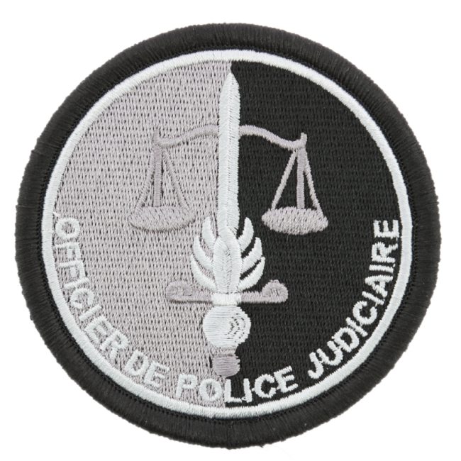 Badge OPJ lage zichtbaarheid Zwart