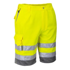 Bermudy Wysokiej Widoczności Żółte/Szare - Portwest