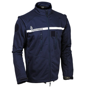 Casaco Softshell Gendarmerie 3 camadas Azul Marinho com mangas removíveis - Patrol Equipement