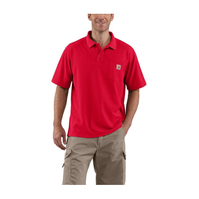 CONTRACTORS WORK POCKET POLO K570 RED-RED