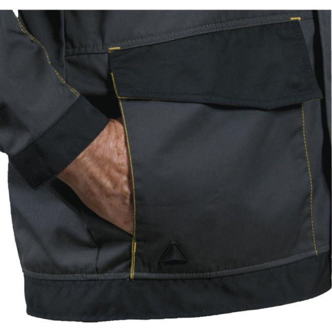 GILET DE TRAVAIL D-MACH POLYESTER COTON GRIS/JAUNE - DELTA PLUS