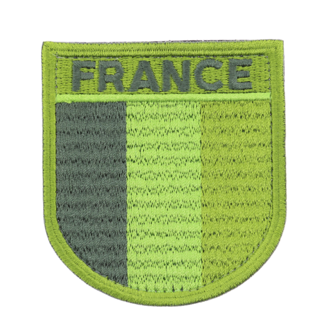Ecusson basse visi. France tricolore Vert - DMB