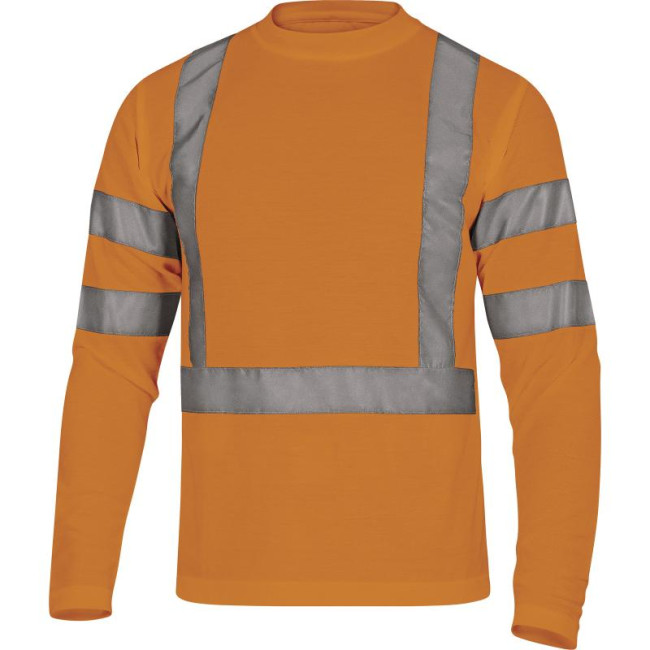 Tee-shirt polyester haute visibilité manches longues Orange - Delta Plus