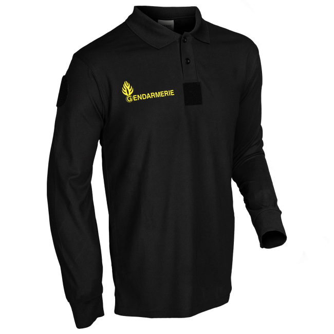 Polo Gendarmerie Mobile Cooldry + Velcros Noir - Patrol