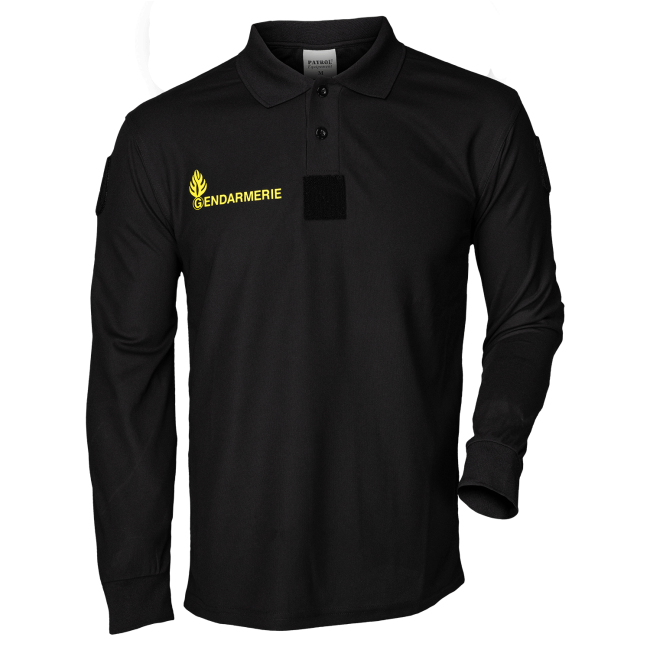 Polo Gendarmerie Mobile Cooldry + Velcros Noir - Patrol