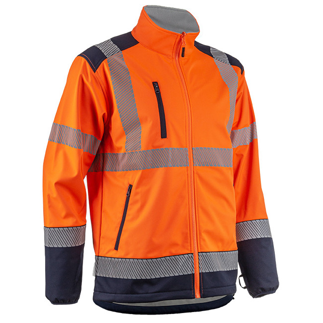 Softshell jas HV Kazan oranje en marine - Coverguard