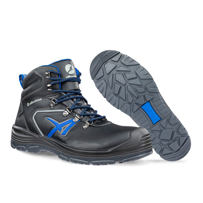 Chaussures de sécurité Unit Bau mid S3 Noir/Bleu - Albatros