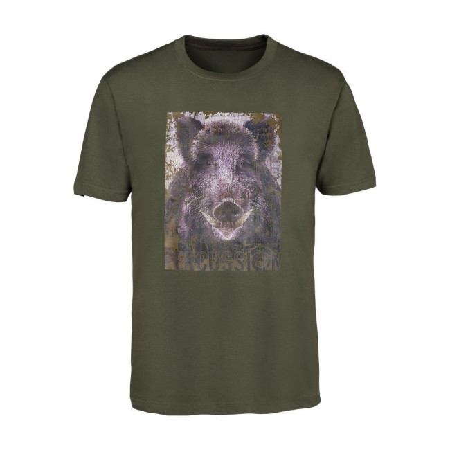 T-shirt z nadrukiem myśliwskim Dzik - Percussion