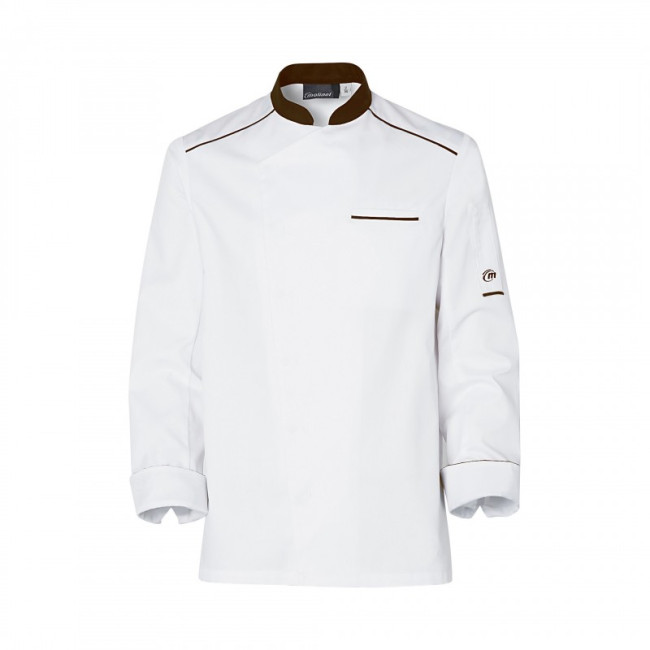 Veste de cuisine homme Néospirit Blanche et Chocolat - Molinel