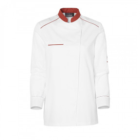 Veste de cuisine femme Néospirit Blanche et Terracotta - Molinel