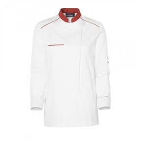 Veste de cuisine femme Néospirit Blanche et Terracotta - Molinel