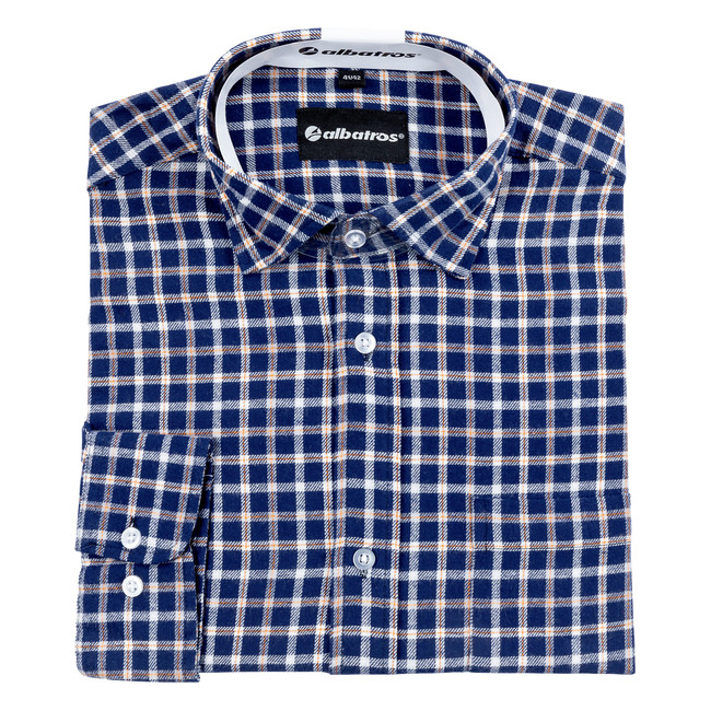 Chemise manches longues Copper Bleus et Grise - Albatros