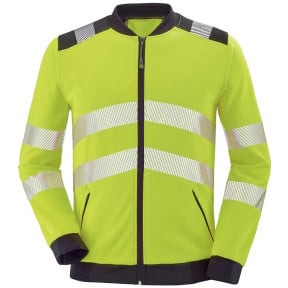 Sweat zippé haute visibilité Vallouise jaune fluo et noir - Lafont