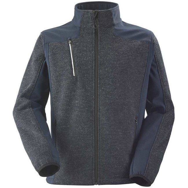 Strickjacke mit Reißverschluss Champoleon meliert blau und schwarz - Lafont