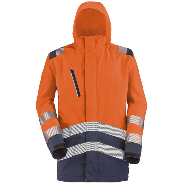 Parka coqué Erwin orange fluo et marine - Lafont