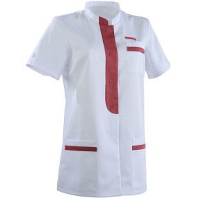Tunique femme coupe cintrée Kim blanc et rouge - Lafont