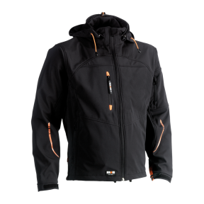 Schwarze Softshell-Jacke mit Kapuze POSEIDON - Herock