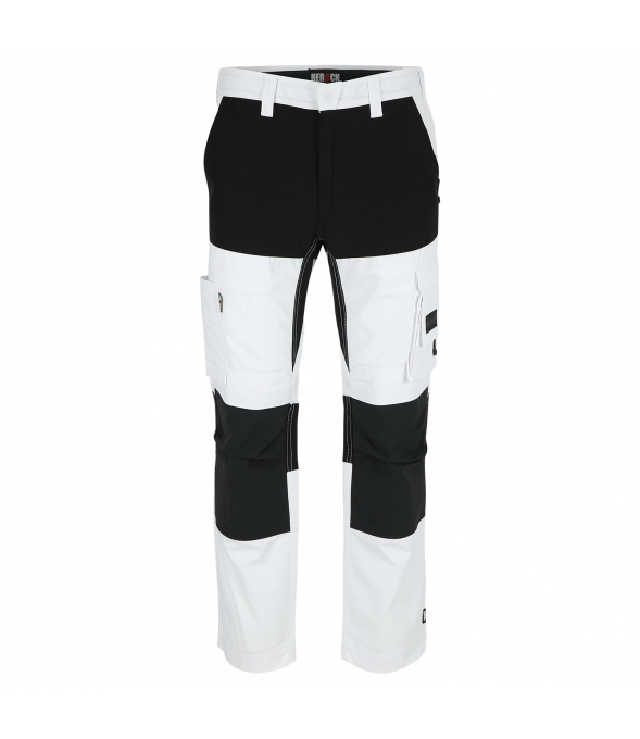 Pantalon de travail multipoches HECTOR Blanc Noir Herock