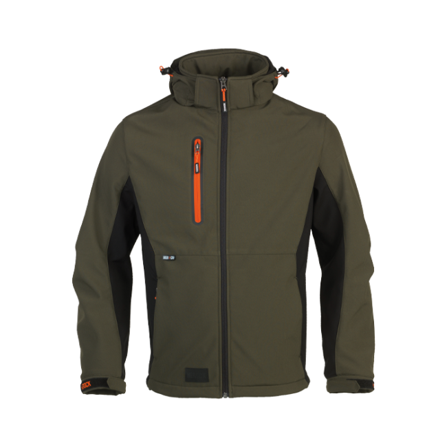 Softshell à capuche TRYSTAN Dark Kaki/Noir - Herock