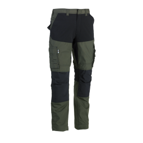 Werkbroek met meerdere zakken HECTOR Donker Kaki/Zwart - Herock
