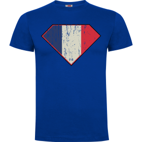 T-shirt SUPERFRENCH niebieski 100% bawełna - Army Design by Summit Outdoor